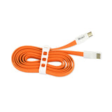  Flat Micro USB Gold Plated Data Cable 3.9Ft With Cable Tie In Orange