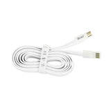  Flat Micro USB Gold Plated Data Cable 3.9Ft With Cable Tie In White