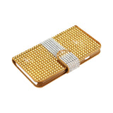  HTC Desire 510 Jewelry Diamond Rhinestone Wallet Case In Gold