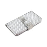  HTC Desire 510 Jewelry Diamond Rhinestone Wallet Case In Silver