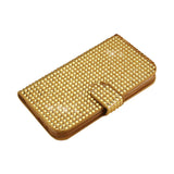  HTC One M8 Jewelry Diamond Rhinestone Wallet Case In Gold