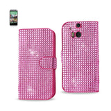 HTC One M8 Jewelry Diamond Rhinestone Wallet Case