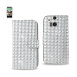 HTC One M8 Jewelry Diamond Rhinestone Wallet Case