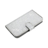  HTC One M8 Jewelry Diamond Rhinestone Wallet Case In Silver