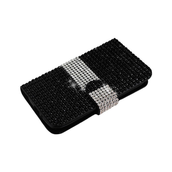 Kyocera Hydro Icon Jewelry Diamond Rhinestone Wallet Case