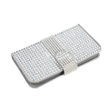  Kyocera Hydro Icon Jewelry Diamond Rhinestone Wallet Case In Silver