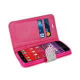  Kyocera Hydro Wave Jewelry Diamond Rhinestone Wallet Case In Pink