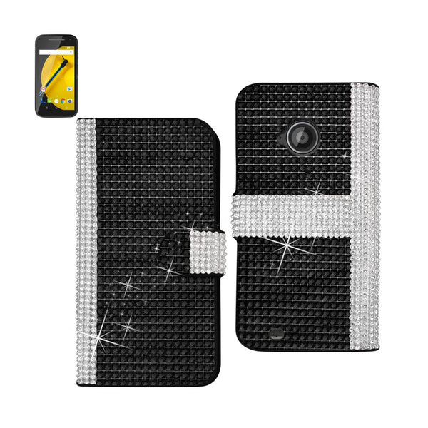 Motorola Moto E (2015) Jewelry Diamond Rhinestone Wallet Case