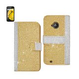 Motorola Moto E (2015) Jewelry Diamond Rhinestone Wallet Case