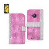 Motorola Moto E (2015) Jewelry Diamond Rhinestone Wallet Case