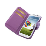  Samsung Galaxy S4 Jewelry Diamond Rhinestone Wallet Case In Purple