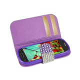  Samsung Galaxy Light Jewelry Diamond Rhinestone Wallet Case In Purple