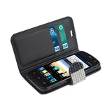  ZTE Sonata 2 Jewelry Diamond Rhinestone Wallet Case In Black