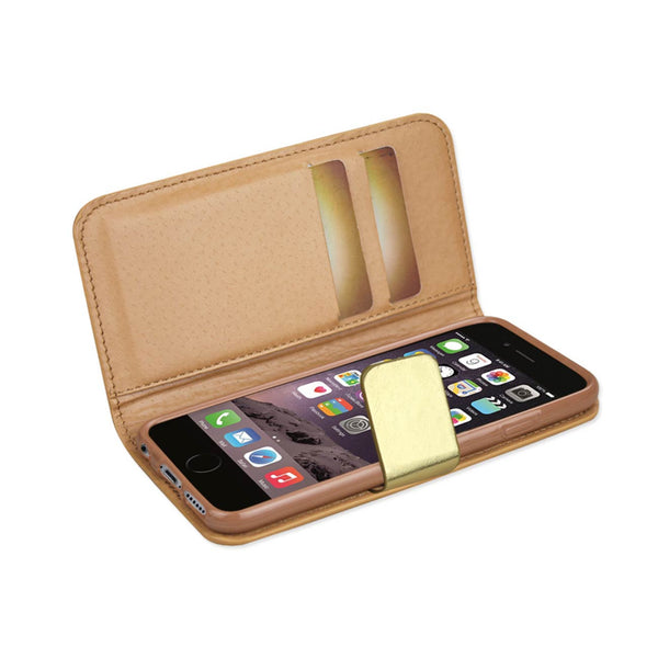 iPhone 6 Plus Gold Chrome Design Wallet Case