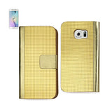 Samsung Galaxy S6 Edge Gold Chrome Design Wallet Case