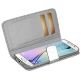  Samsung Galaxy S6 Edge Gold Chrome Design Wallet Case In Silver