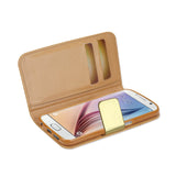  Samsung Galaxy S6 Gold Chrome Design Wallet Case In Gold