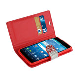  Kyocera Hydro View Jewelry Rhinestone Wallet Case In Red