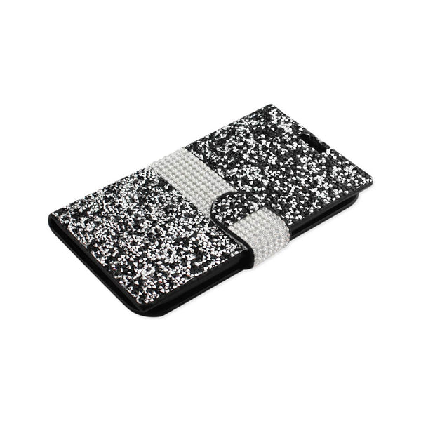 LG K10 Jewelry Rhinestone Wallet Case