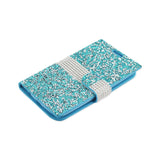  LG K10 Jewelry Rhinestone Wallet Case In Blue