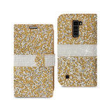 LG K10 Jewelry Rhinestone Wallet Case