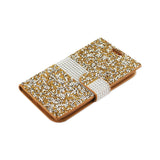  LG K10 Jewelry Rhinestone Wallet Case In Gold