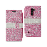 LG K10 Jewelry Rhinestone Wallet Case