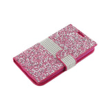  LG K10 Jewelry Rhinestone Wallet Case In Pink