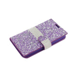  LG K10 Jewelry Rhinestone Wallet Case In Purple