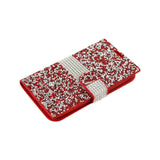  LG K10 Jewelry Rhinestone Wallet Case In Red