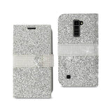 LG K10 Jewelry Rhinestone Wallet Case