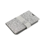  LG K10 Jewelry Rhinestone Wallet Case In Silver