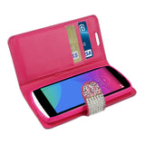  LG Leon Jewelry Rhinestone Wallet Case In Pink