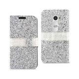 LG Leon Jewelry Rhinestone Wallet Case