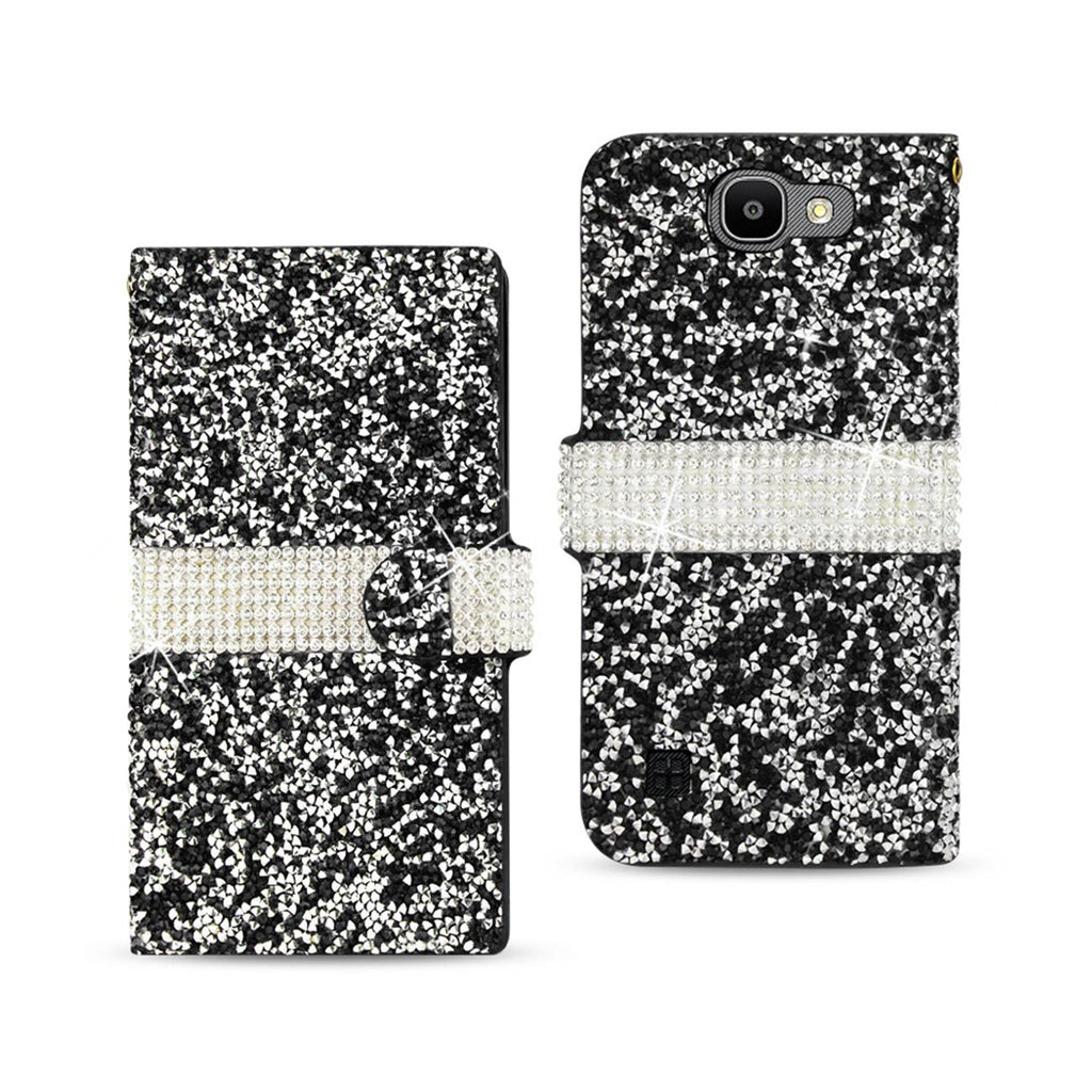 LG Spree Jewelry Rhinestone Wallet Case