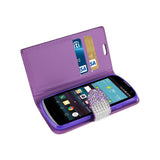  LG Spree Jewelry Rhinestone Wallet Case In Purple