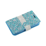  Samsung Galaxy J1 (2016) Jewelry Rhinestone Wallet Case In Blue