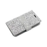  Samsung Galaxy J1 (2016) Jewelry Rhinestone Wallet Case In Silver