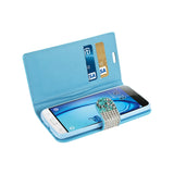  Samsung Galaxy J3 Jewelry Rhinestone Wallet Case In Blue