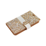  Samsung Galaxy J7 Jewelry Rhinestone Wallet Case In Gold