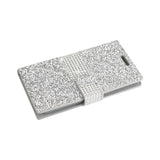  Samsung Galaxy On5/ J5 Jewelry Rhinestone Wallet Case In Silver