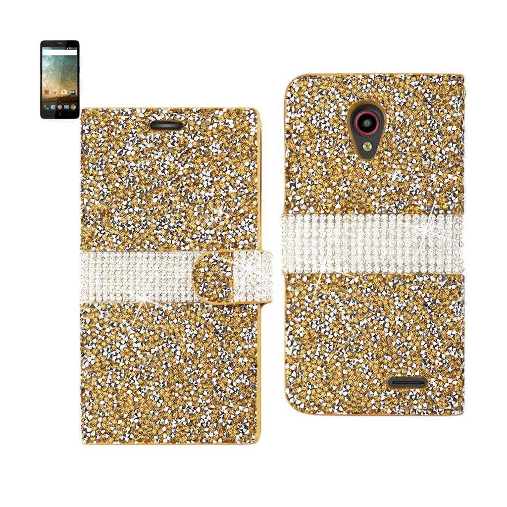 ZTE Prestige Jewelry Rhinestone Wallet Case