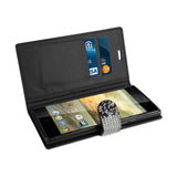  ZTE Warp Elite Jewelry Rhinestone Wallet Case In Black