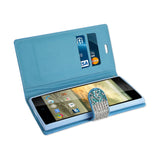  ZTE Warp Elite Jewelry Rhinestone Wallet Case In Blue