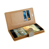  ZTE Warp Elite Jewelry Rhinestone Wallet Case In Gold