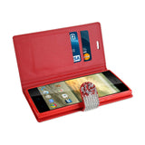  ZTE Warp Elite Jewelry Rhinestone Wallet Case In Red