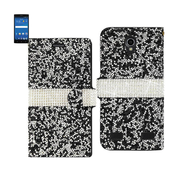 ZTE Zmax 2 Jewelry Rhinestone Wallet Case