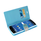  ZTE Zmax 2 Jewelry Rhinestone Wallet Case In Blue