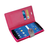  ZTE Zmax 2 Jewelry Rhinestone Wallet Case In Pink