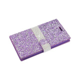  ZTE Grand X Max 2 Jewelry Rhinestone Wallet Case In Purple